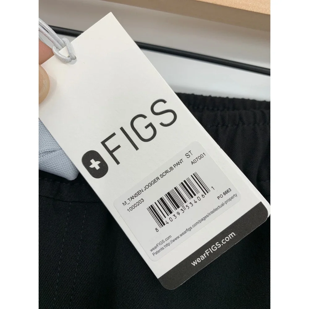 FIGS Scrub Pants Mens Small Tall Black Tansen Jogger Medical 31